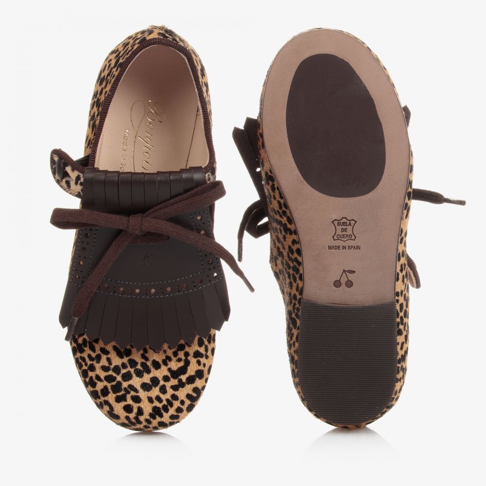 Girls leopard hot sale print pumps