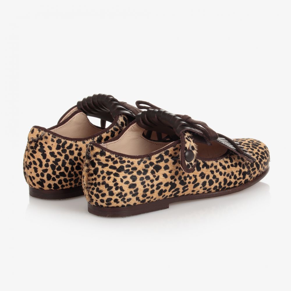 Bonpoint Leopard Print Ballerina Pumps