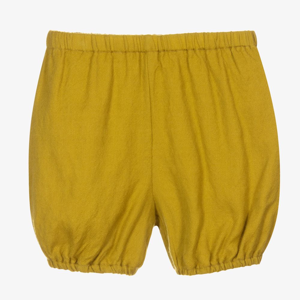Bonpoint - Lime Green Wool Shorts | Childrensalon