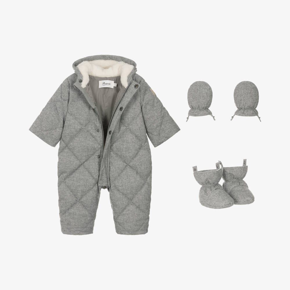 Bonpoint-Little Boys Cozy Grey Snow Outfit | Childrensalon Outlet
