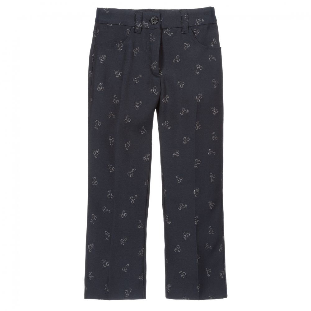 Bonpoint - Navyblaue Jacquard-Hose | Childrensalon