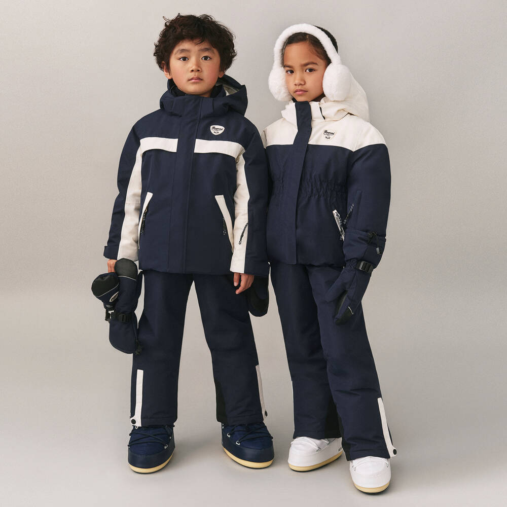 Bonpoint-Navy Padded Ski Mittens | Childrensalon Outlet