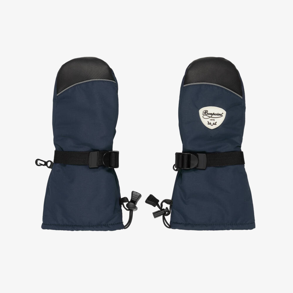 Bonpoint-Navy Padded Ski Mittens | Childrensalon Outlet