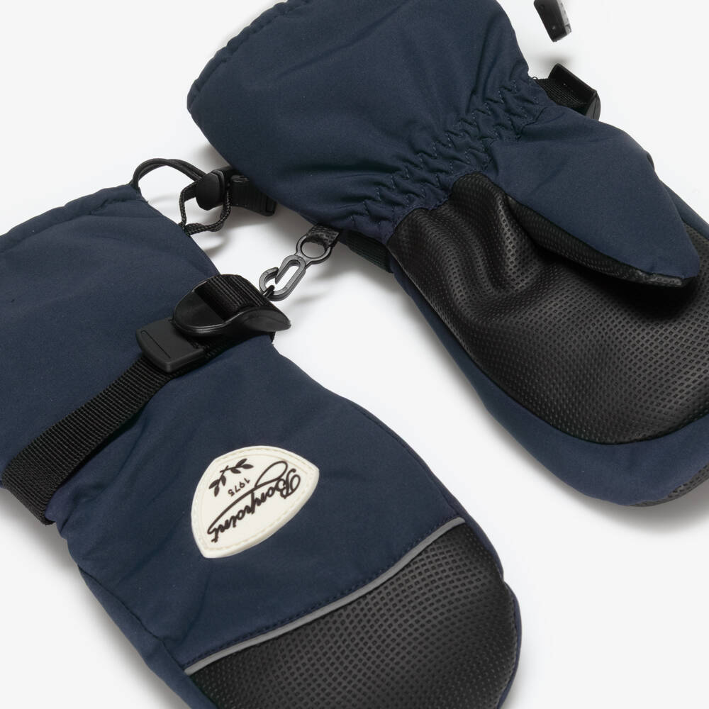 Bonpoint-Navy Padded Ski Mittens | Childrensalon Outlet