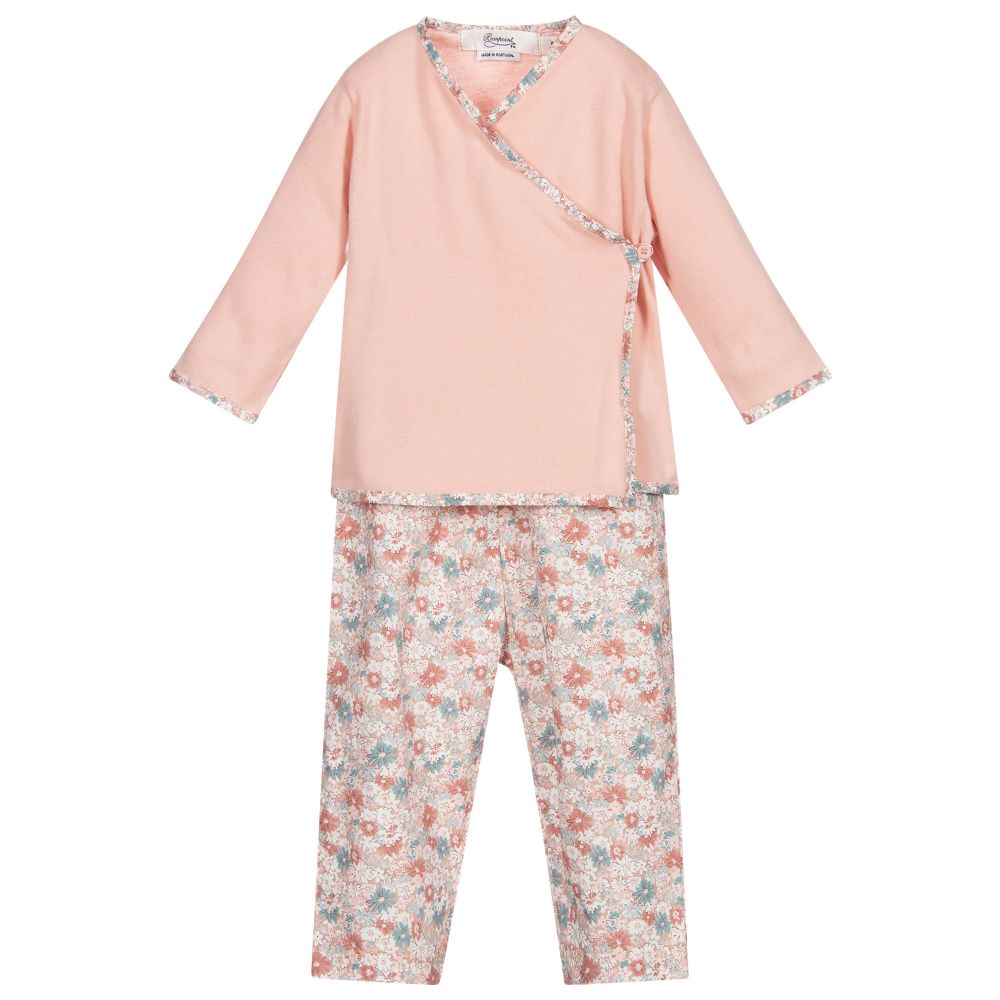 Bonpoint - Coffret cadeau 3 pièces rose en coton | Childrensalon