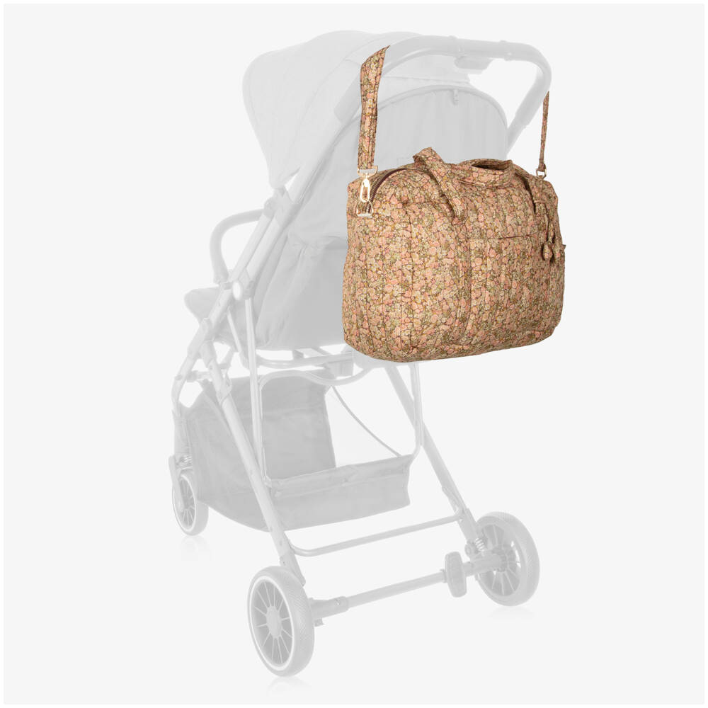 Bonpoint-Pink Cotton Floral Print Changing Bag (40cm) | Childrensalon Outlet