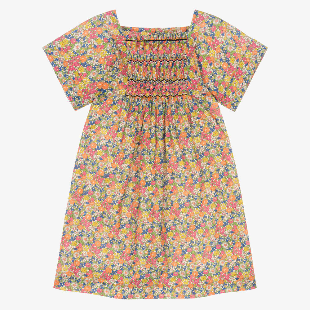 Bonpoint-Pink Floral Liberty Dress  | Childrensalon Outlet