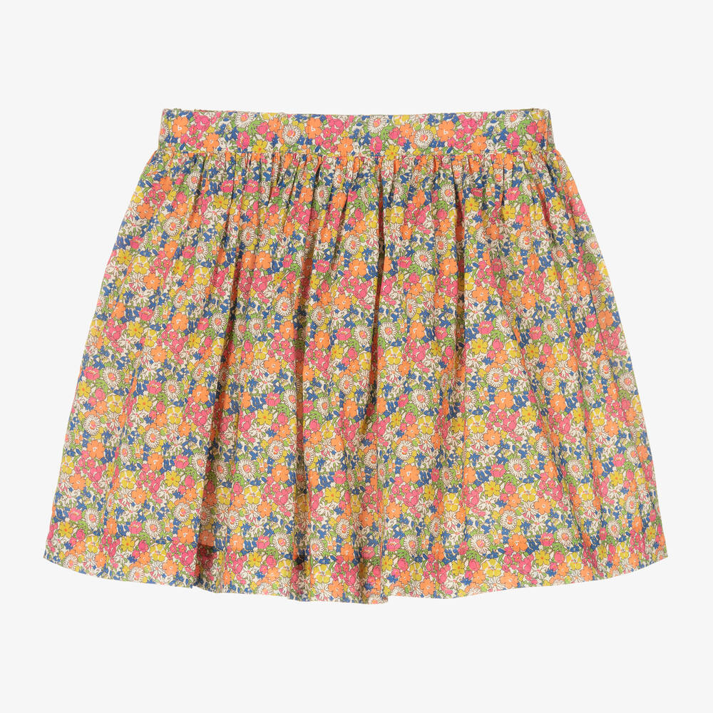Bonpoint-Pink Floral Liberty Skirt  | Childrensalon Outlet