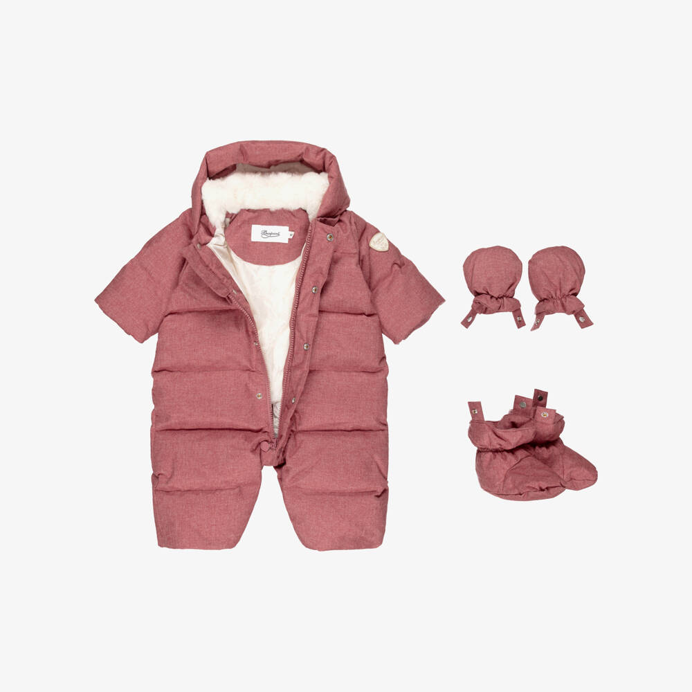 Bonpoint-Pink Padded Snowsuit | Childrensalon Outlet