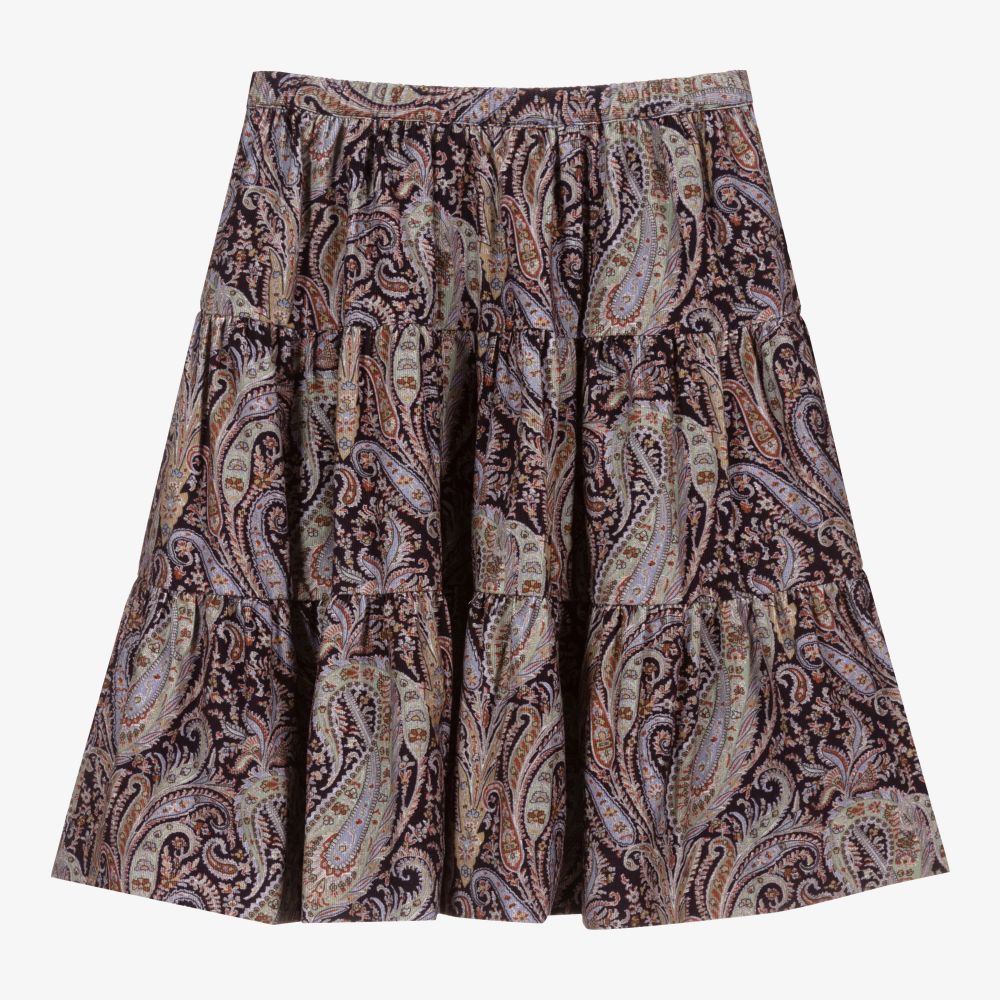 Bonpoint-Purple Liberty Print Skirt | Childrensalon Outlet