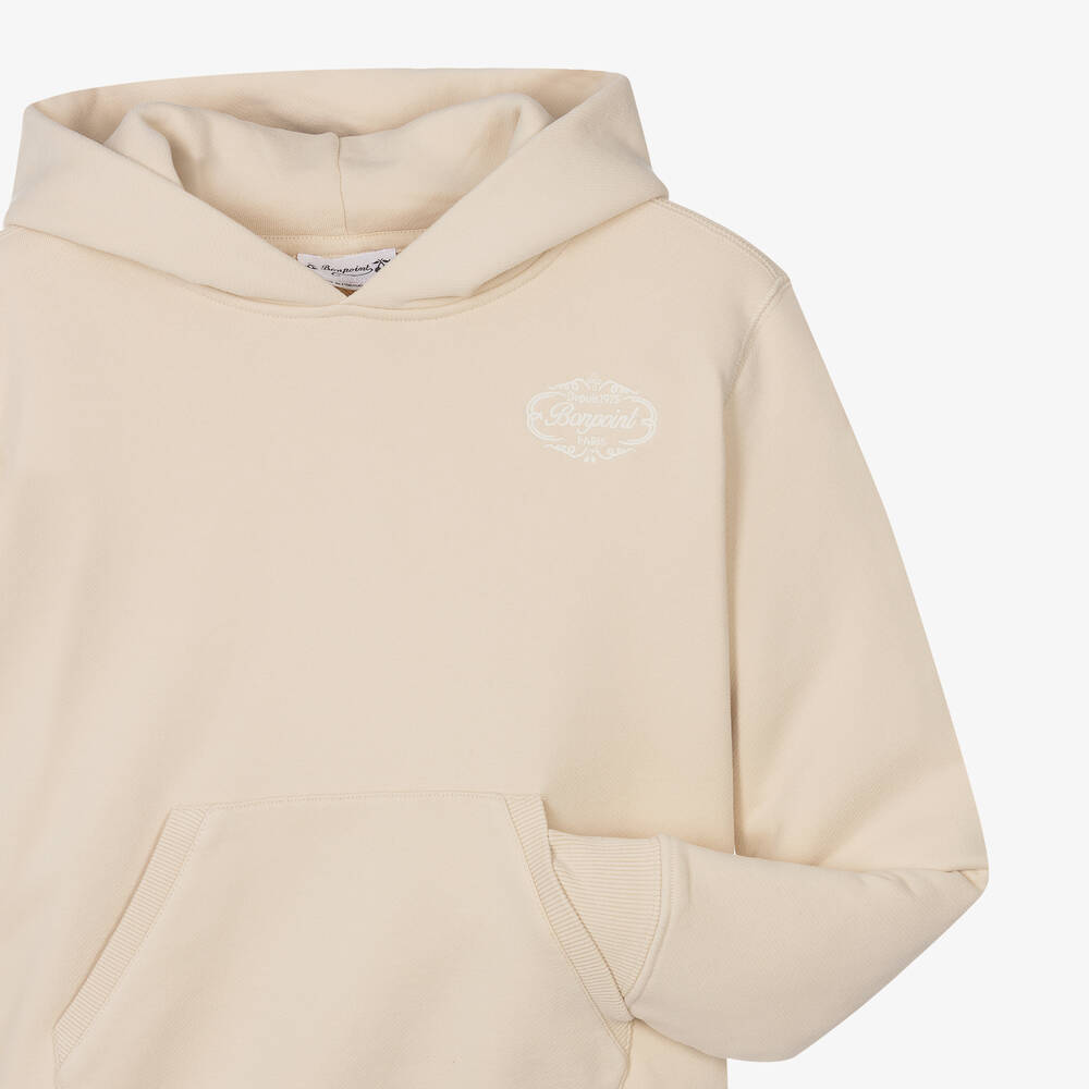 Bonpoint Teen Boys Beige Cotton Hoodie