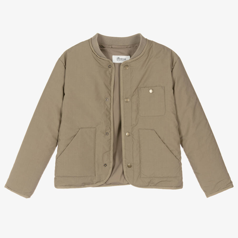 Bonpoint-Teen Boys Beige Cotton Padded Jacket | Childrensalon Outlet
