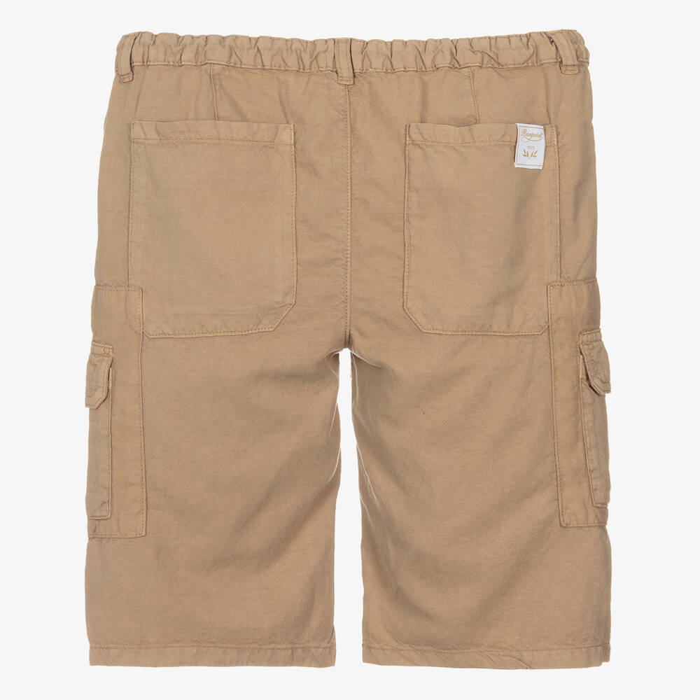 Bonpoint-Teen Boys Beige Lyocell Cargo Shorts | Childrensalon Outlet