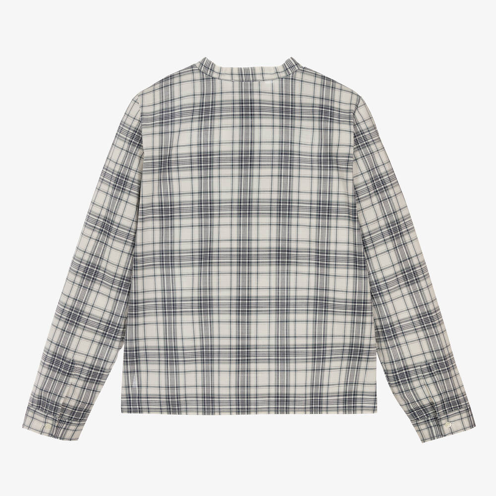 Bonpoint-Teen Boys Blue Check Cotton Shirt | Childrensalon Outlet