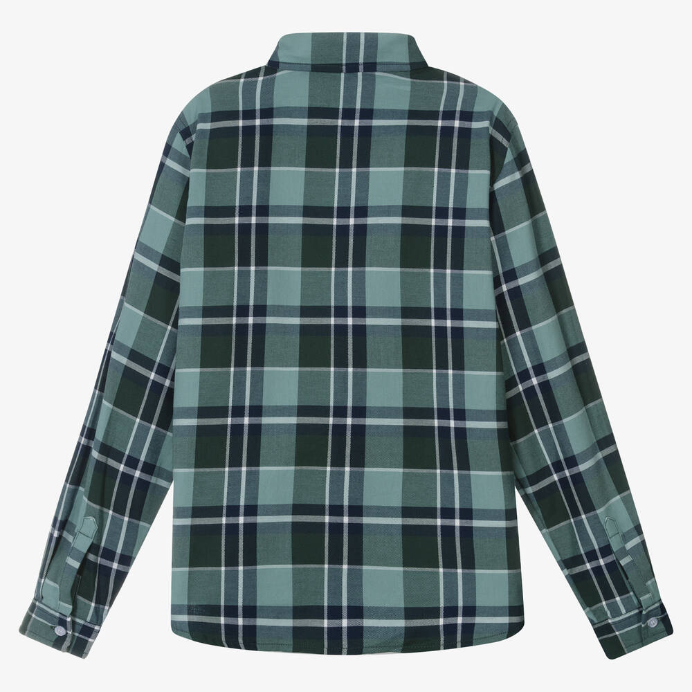 Bonpoint-Teen Boys Blue & Green Check Shirt | Childrensalon Outlet