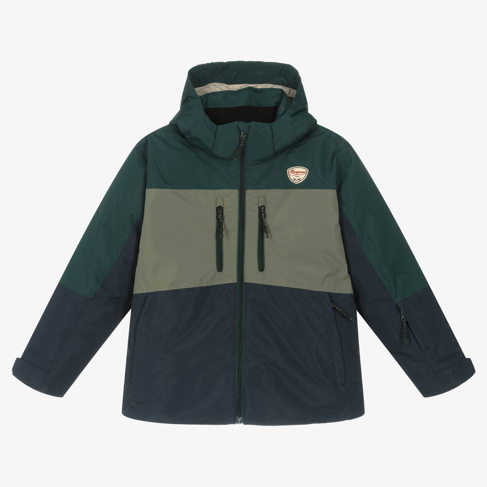 Bonpoint - Teen Boys Blue & Green Ski Jacket | Childrensalon