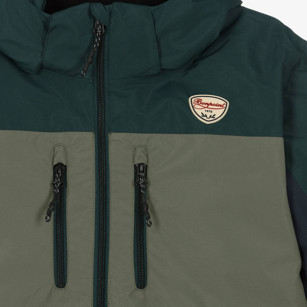 بونبوان-جاكيت تزلج لون كحلي وأخضر تينز ولادي | Childrensalon Outlet