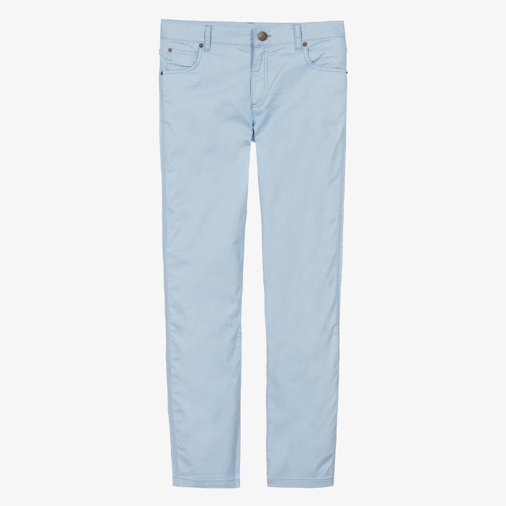 Bonpoint - Teen Boys Blue Slim Fit Cotton Jeans | Childrensalon