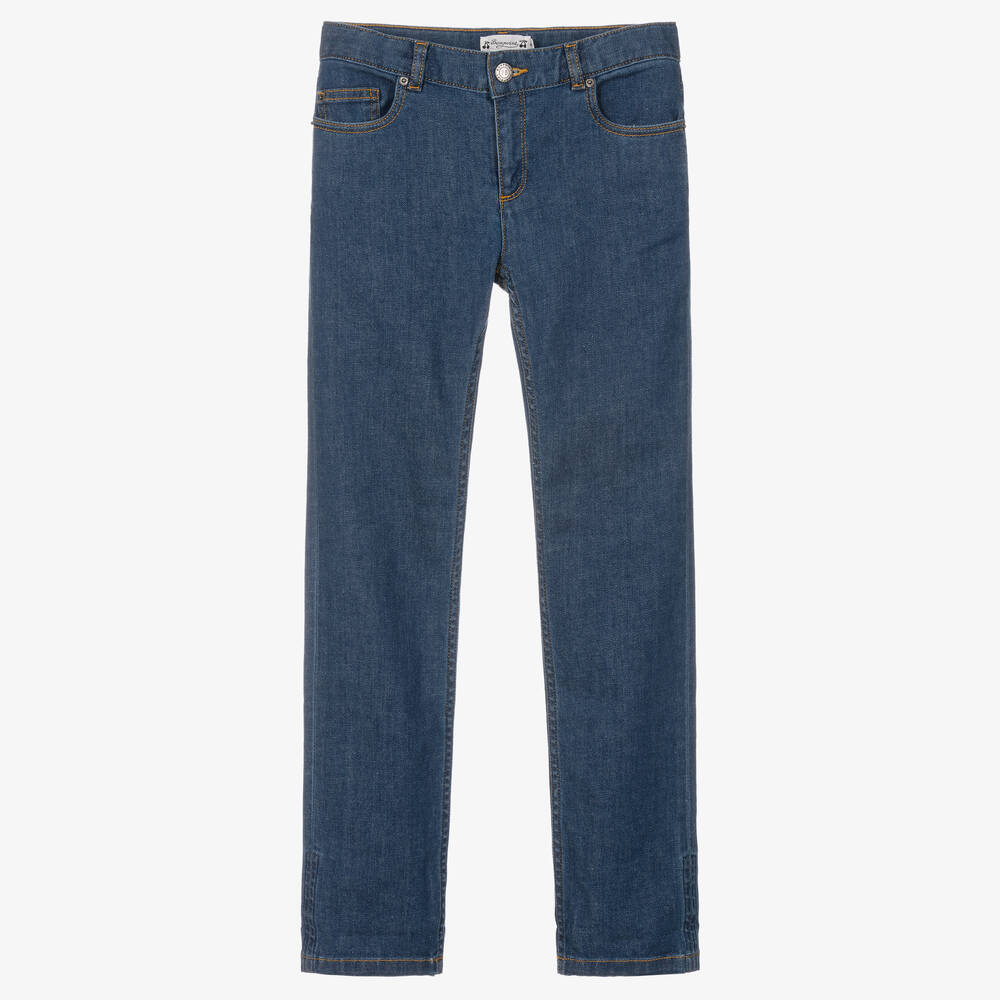 Bonpoint - Teen Boys Blue Stretch Denim Jeans | Childrensalon