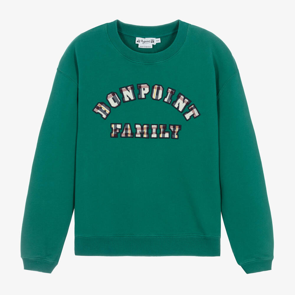 Bonpoint - Grünes Teen Baumwoll-Sweatshirt | Childrensalon