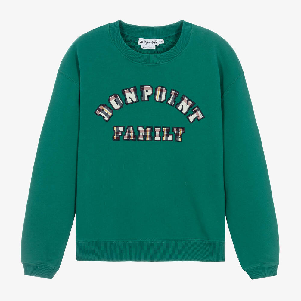Bonpoint-Зеленый хлопковый свитшот для мальчиков-подростков | Childrensalon Outlet