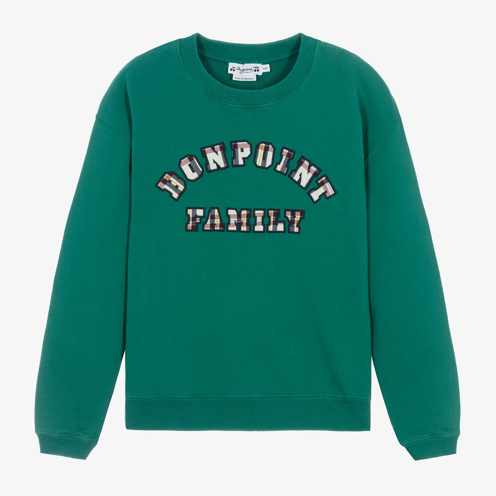 Bonpoint - Teen Boys Green Cotton Sweatshirt | Childrensalon