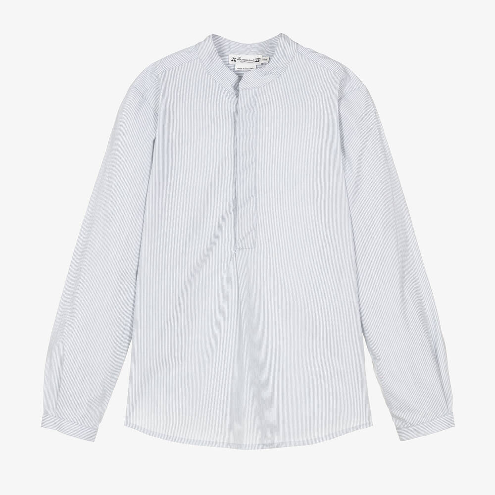 Bonpoint - Teen Boys Grey Striped Shirt | Childrensalon