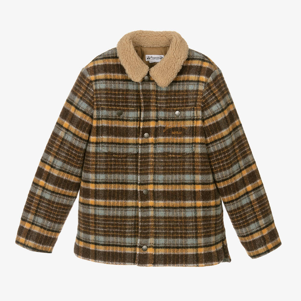 Bonpoint - Teen Boys Plaid Shirt-Jacket | Childrensalon