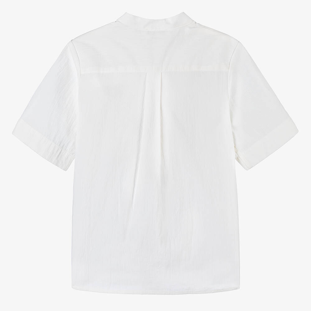 Bonpoint Chemise blanche sans col en coton ado Childrensalon Outlet