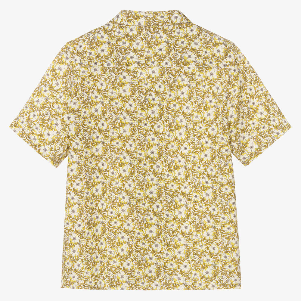 Bonpoint-Teen Boys Yellow Floral Liberty Shirt | Childrensalon Outlet