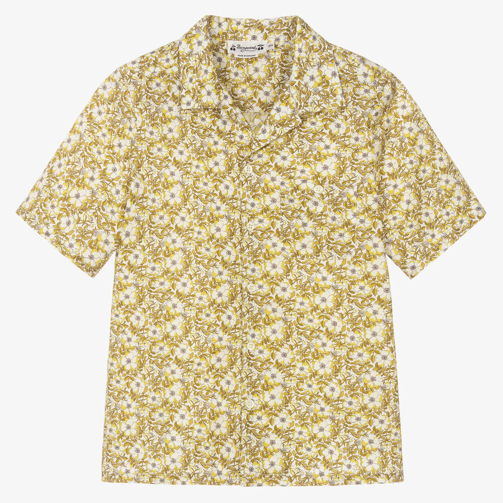 Bonpoint - Teen Boys Yellow Floral Liberty Shirt | Childrensalon