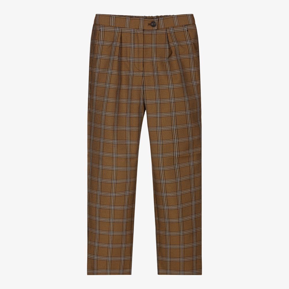 Bonpoint - Teen Brown Check Trousers | Childrensalon