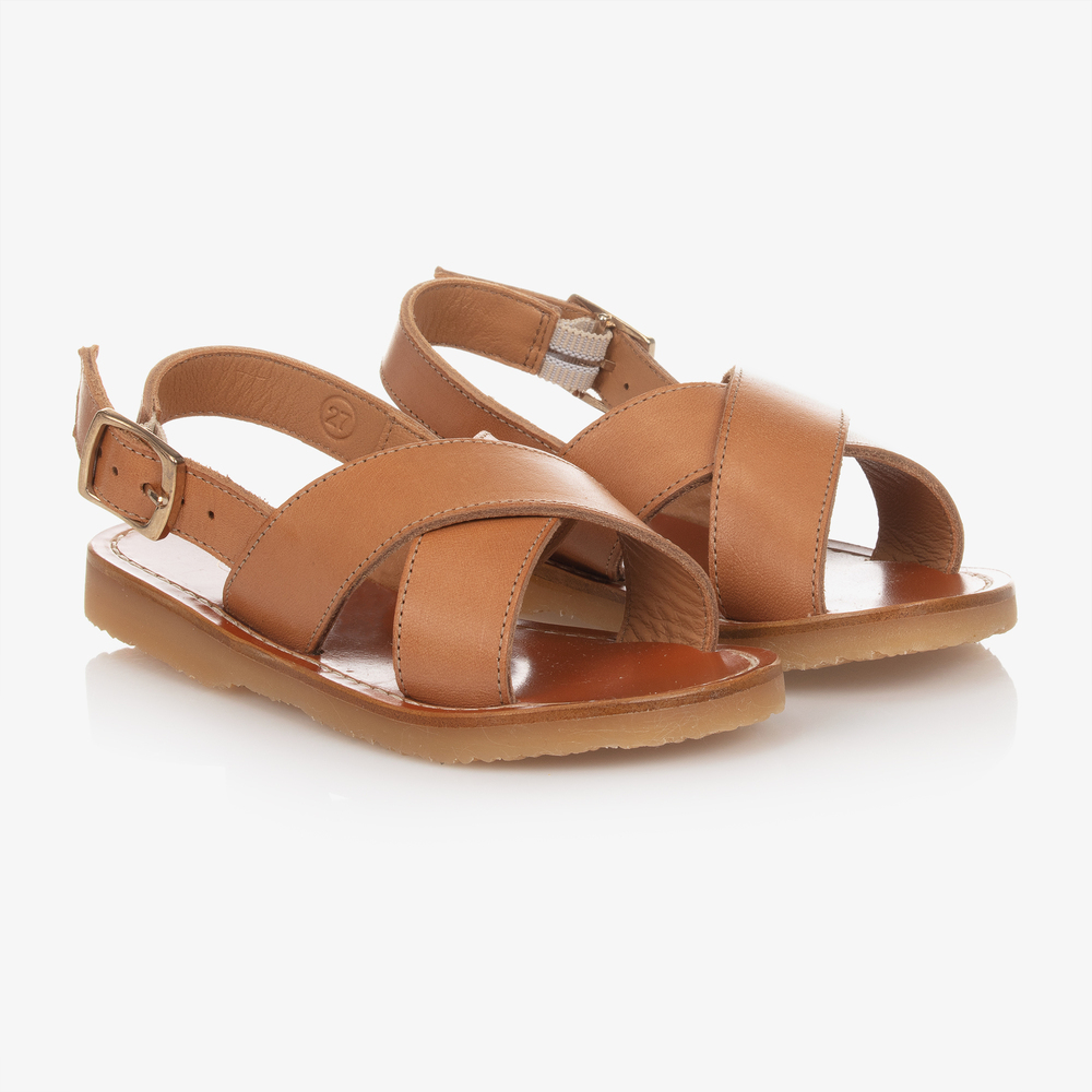 Bonpoint - Sandales marron en cuir Ado | Childrensalon