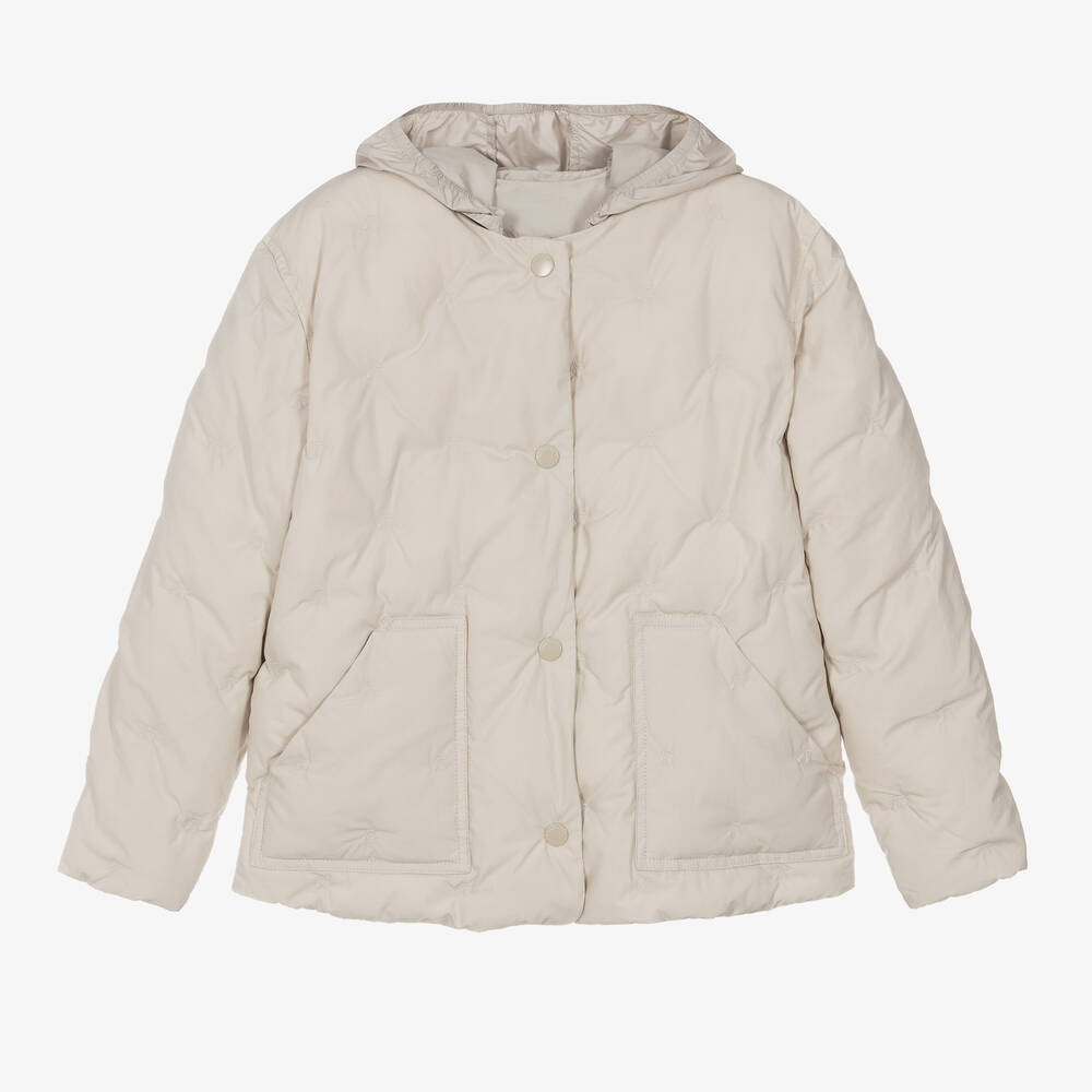 Bonpoint - Teen Girls Beige Cotton Padded Jacket | Childrensalon