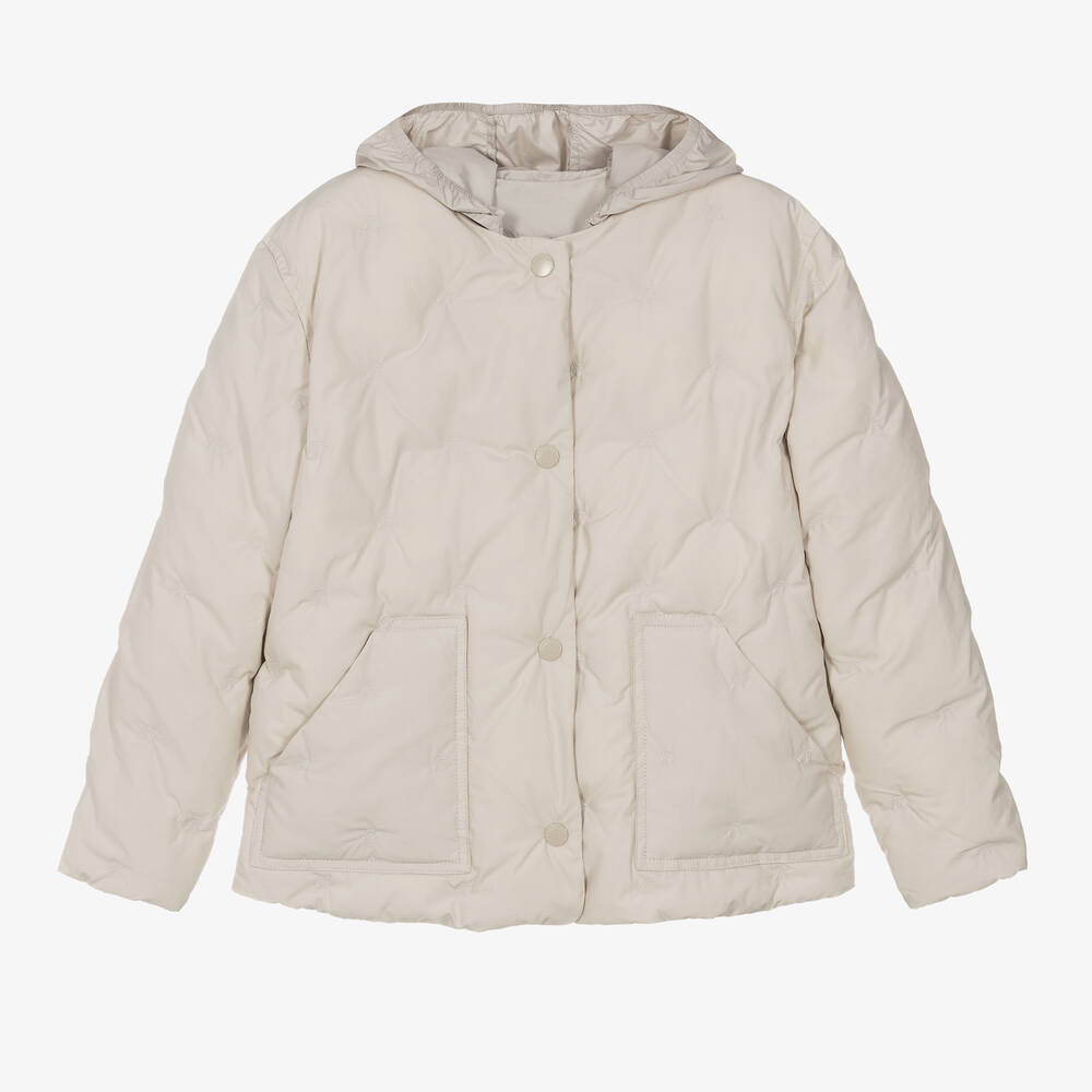 Bonpoint - Veste beige rembourrée en coton ado | Childrensalon