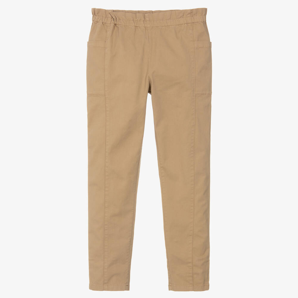 Bonpoint - Бежевые брюки из хлопкового твила | Childrensalon