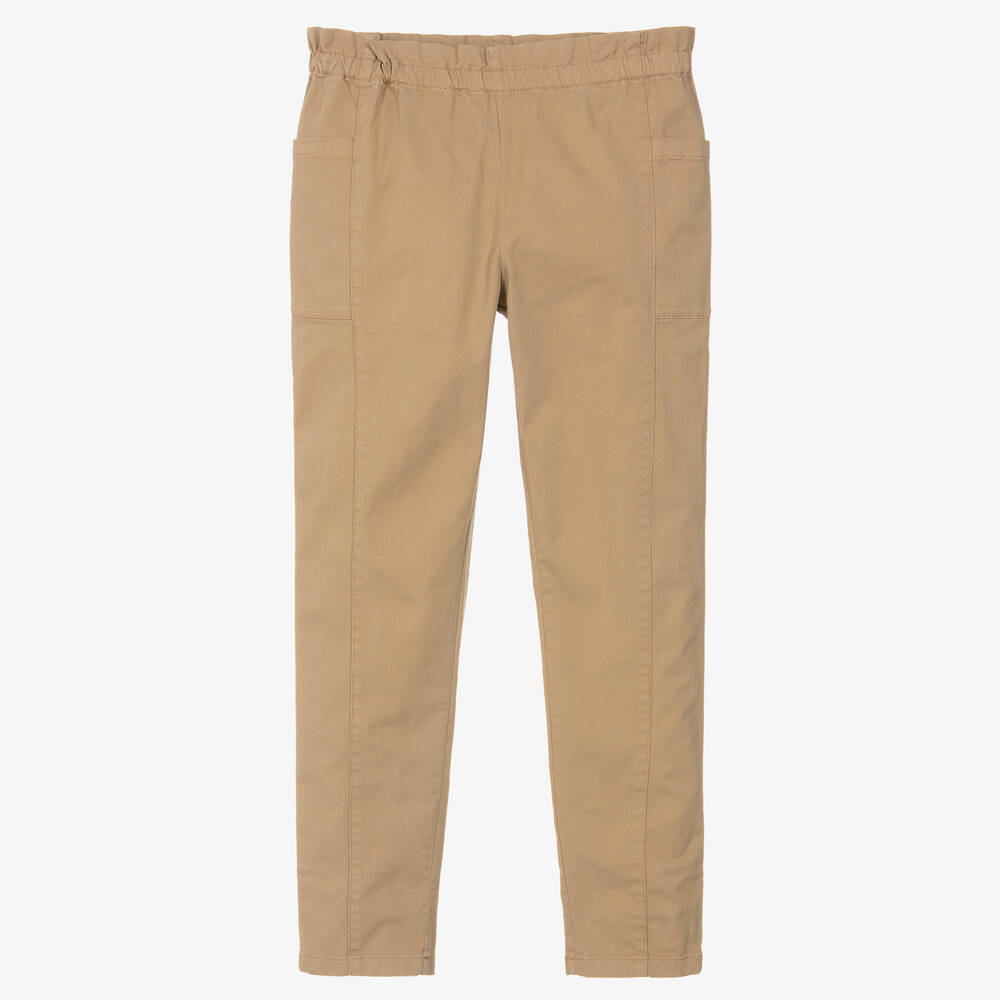 Bonpoint - Teen Girls Beige Cotton Twill Trousers | Childrensalon