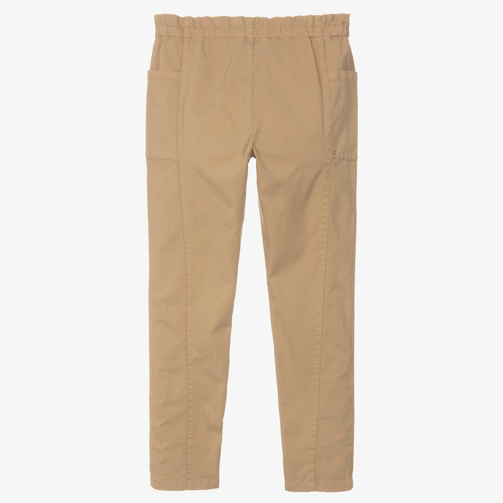Bonpoint Teen Girls Beige Cotton Twill Trousers Childrensalon Outlet