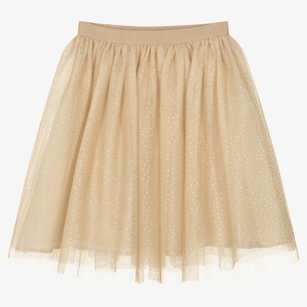 Bonpoint - Teen Girls Beige Glitter Skirt | Childrensalon