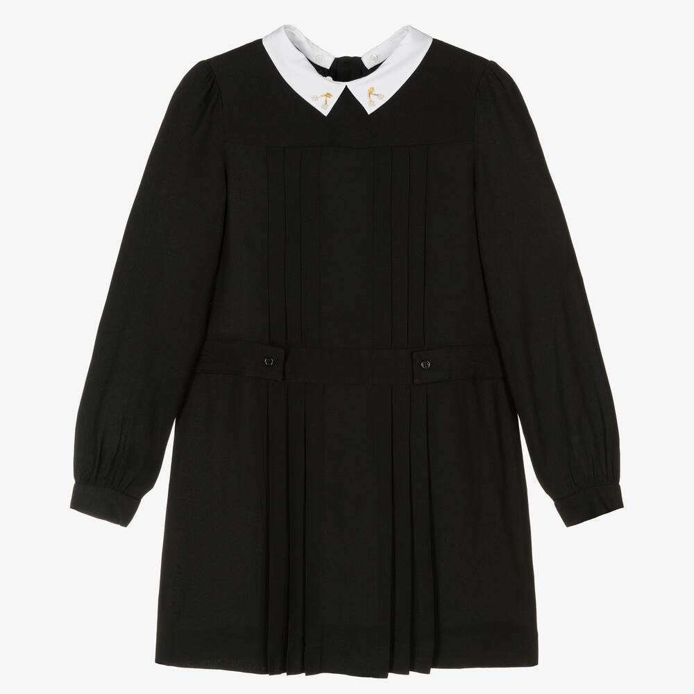 Bonpoint - Teen Girls Black Cherry Collar Dress | Childrensalon