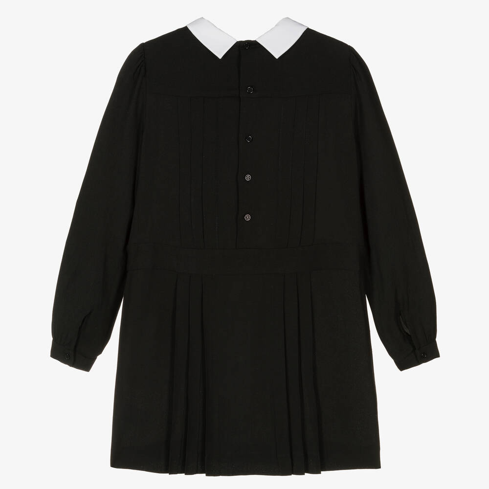 Bonpoint-Teen Girls Black Cherry Collar Dress | Childrensalon Outlet