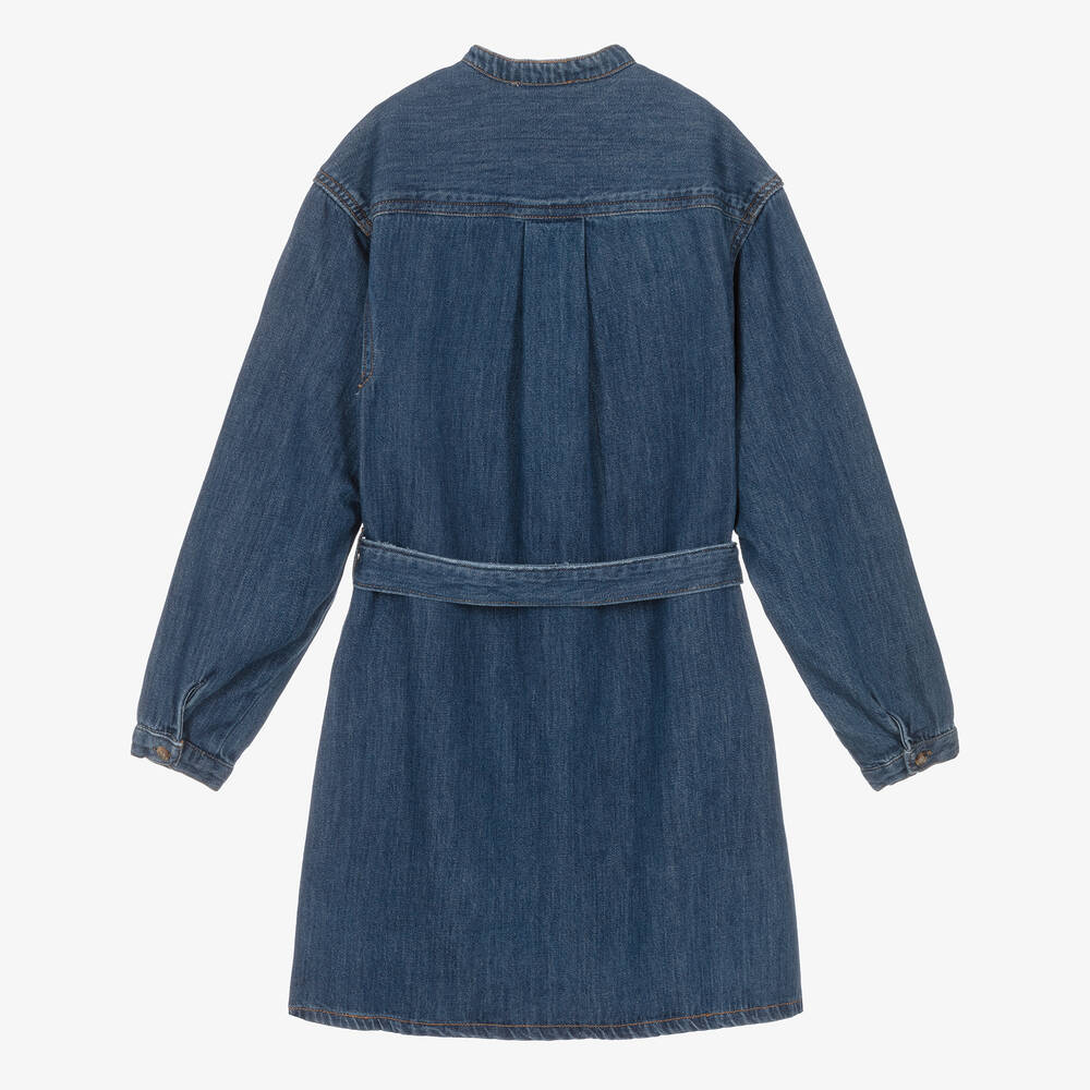 Bonpoint-Teen Girls Blue Denim Belted Dress | Childrensalon Outlet