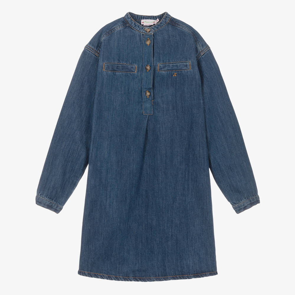 Bonpoint-Teen Girls Blue Denim Belted Dress | Childrensalon Outlet