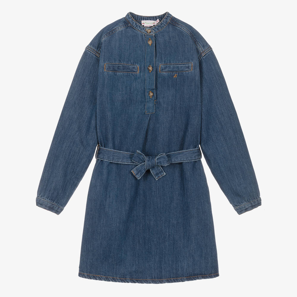 Bonpoint - Teen Girls Blue Denim Belted Dress | Childrensalon