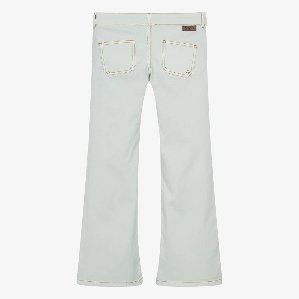 Bonpoint-Teen Girls Blue Denim Wide-Leg Jeans | Childrensalon Outlet