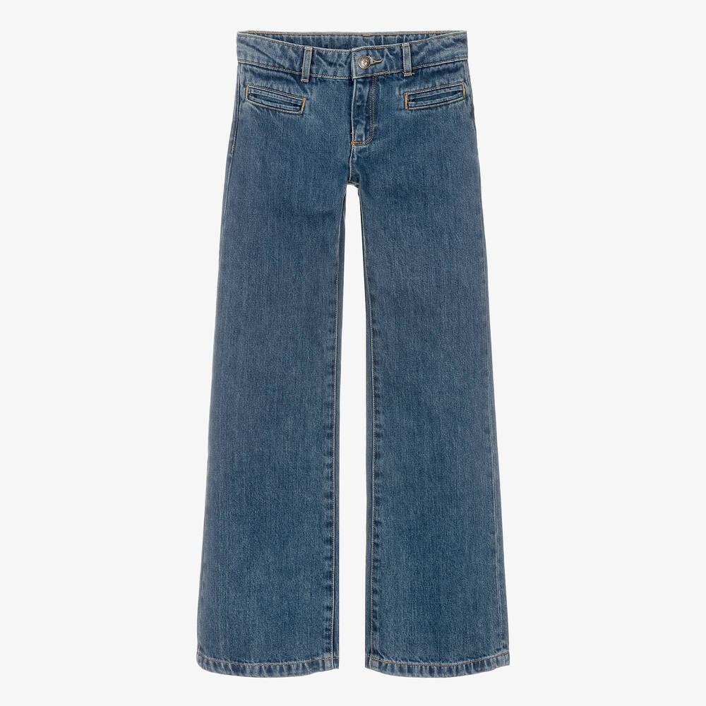 Bonpoint - Teen Girls Blue Flared Denim Jeans | Childrensalon