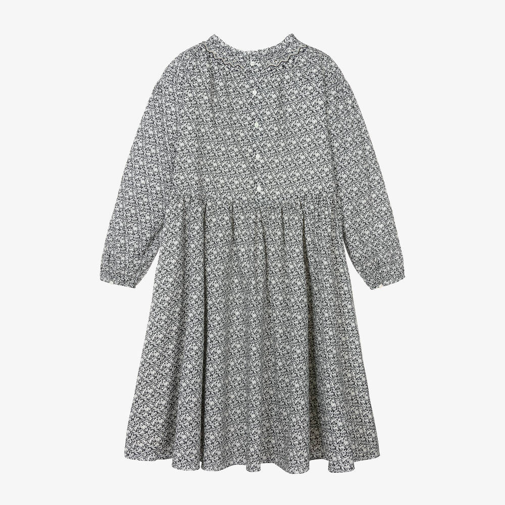 Bonpoint-Teen Girls Blue Liberty Print Cotton Dress | Childrensalon Outlet