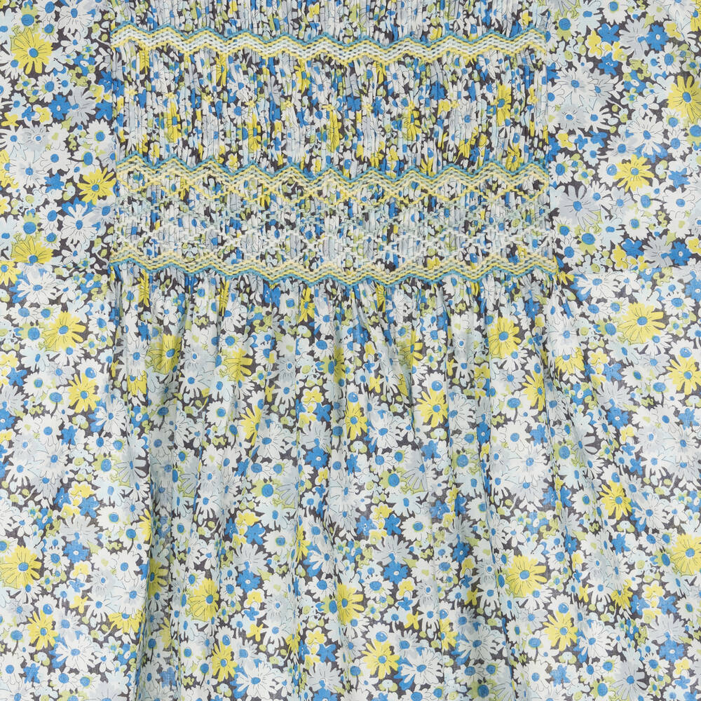 Bonpoint-Teen Girls Blue & Yellow Floral Blouse | Childrensalon Outlet