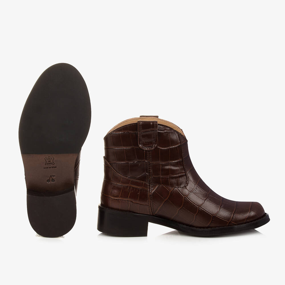 Bonpoint-Teen Girls Brown Leather Ankle Boots | Childrensalon Outlet