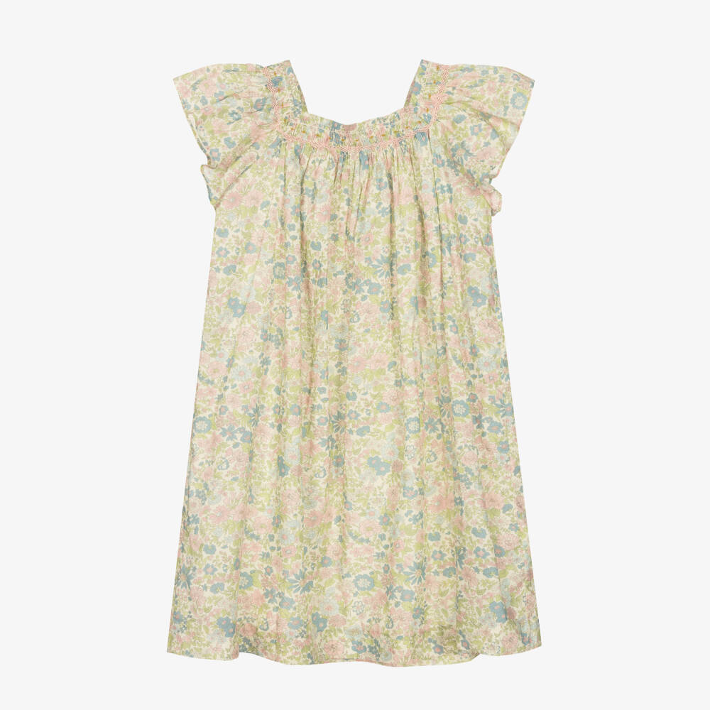 Bonpoint-Teen Girls Green Liberty Floral Print Dress | Childrensalon Outlet